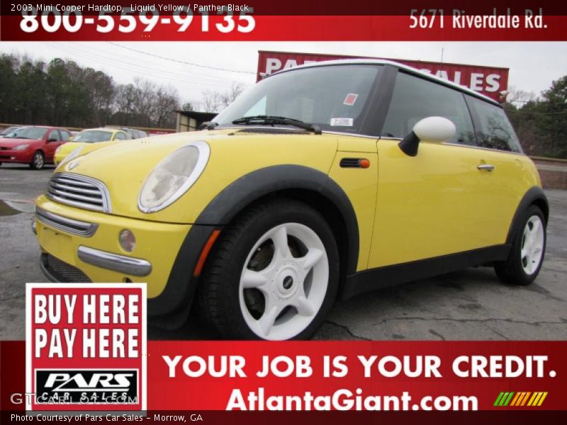 Liquid Yellow / Panther Black 2003 Mini Cooper Hardtop