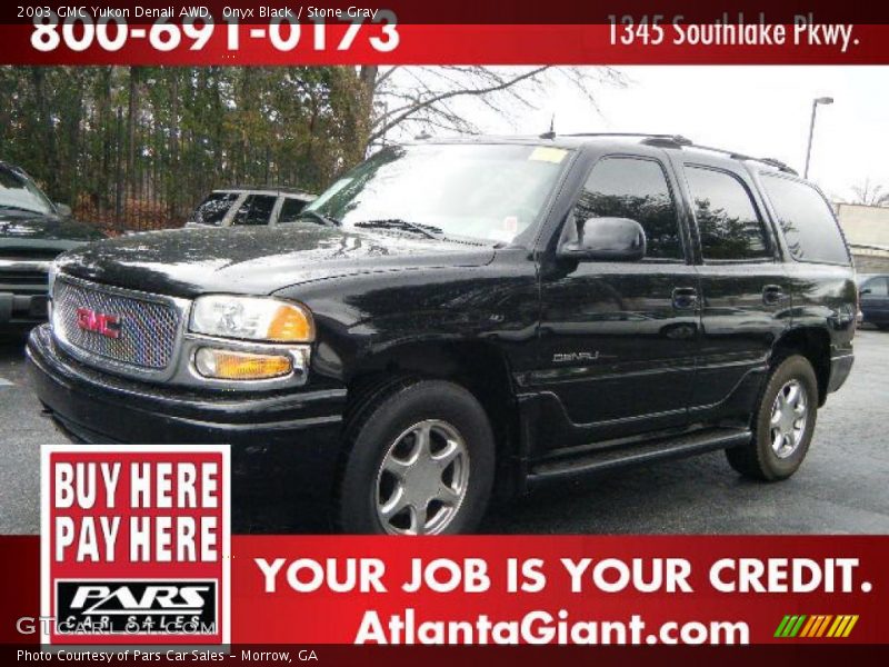 Onyx Black / Stone Gray 2003 GMC Yukon Denali AWD