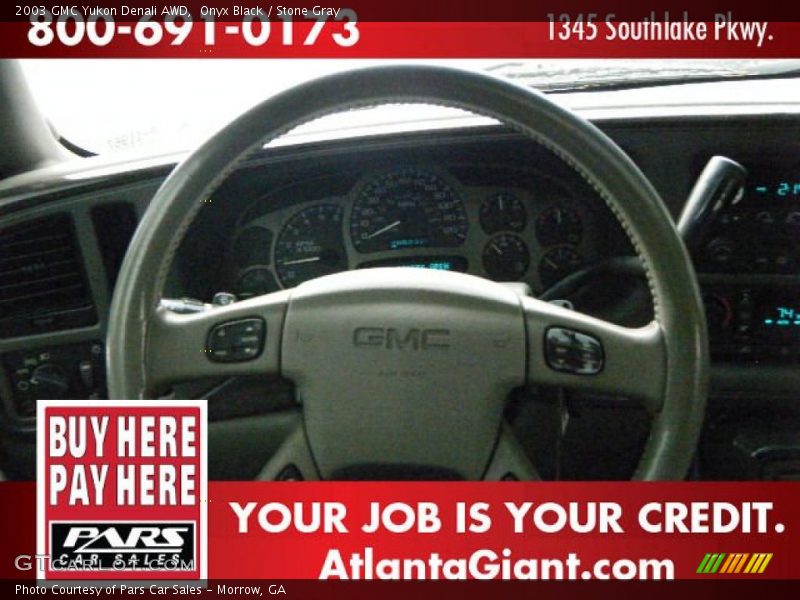 Onyx Black / Stone Gray 2003 GMC Yukon Denali AWD