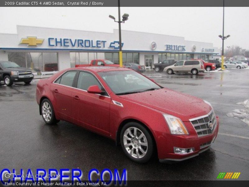 Crystal Red / Ebony 2009 Cadillac CTS 4 AWD Sedan
