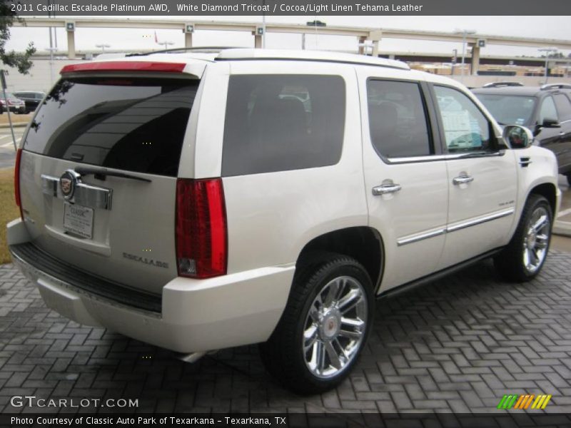 White Diamond Tricoat / Cocoa/Light Linen Tehama Leather 2011 Cadillac Escalade Platinum AWD