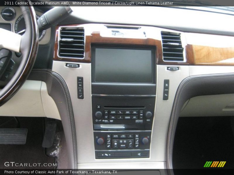 White Diamond Tricoat / Cocoa/Light Linen Tehama Leather 2011 Cadillac Escalade Platinum AWD