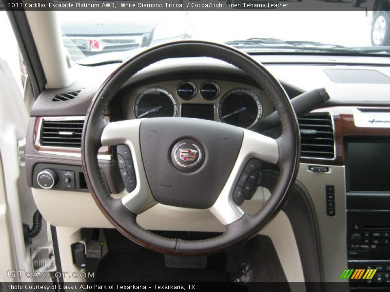 White Diamond Tricoat / Cocoa/Light Linen Tehama Leather 2011 Cadillac Escalade Platinum AWD