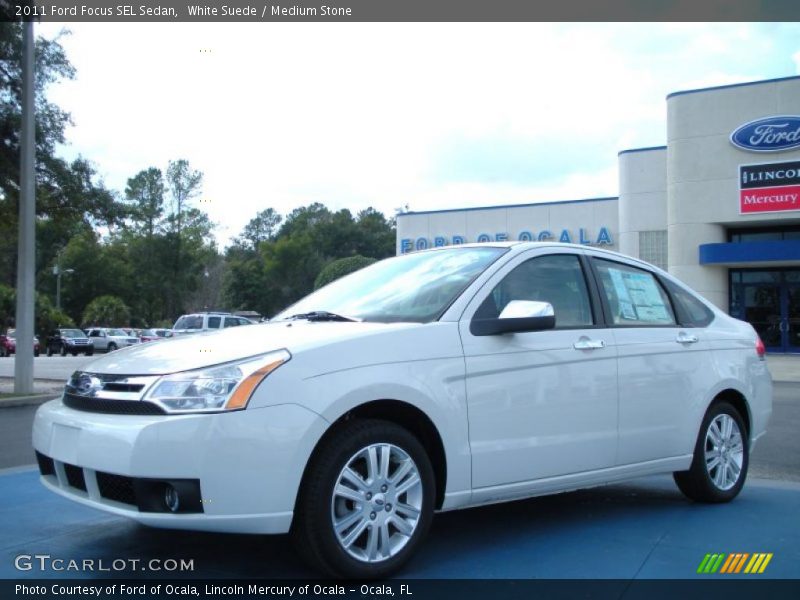 White Suede / Medium Stone 2011 Ford Focus SEL Sedan