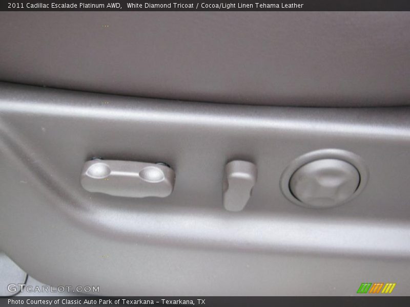 White Diamond Tricoat / Cocoa/Light Linen Tehama Leather 2011 Cadillac Escalade Platinum AWD