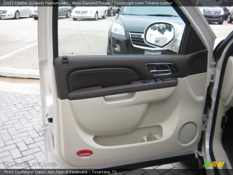 White Diamond Tricoat / Cocoa/Light Linen Tehama Leather 2011 Cadillac Escalade Platinum AWD
