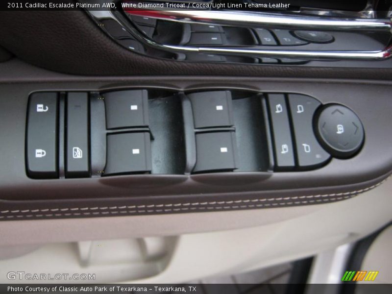 White Diamond Tricoat / Cocoa/Light Linen Tehama Leather 2011 Cadillac Escalade Platinum AWD