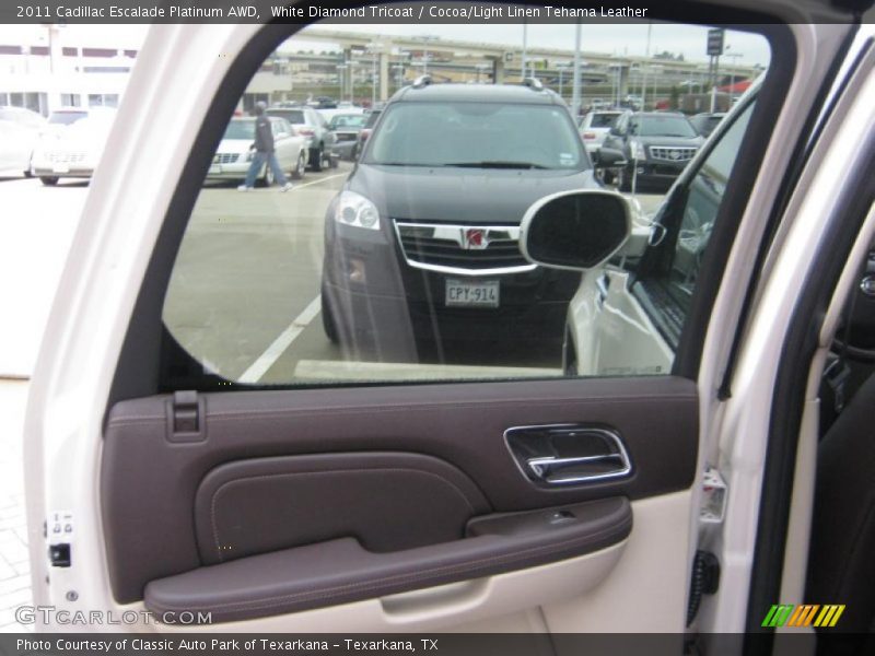 White Diamond Tricoat / Cocoa/Light Linen Tehama Leather 2011 Cadillac Escalade Platinum AWD