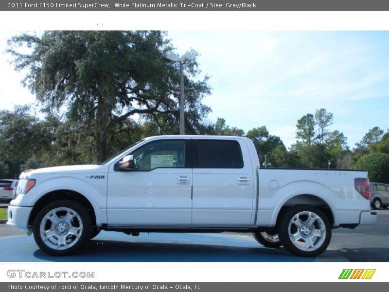 White Platinum Metallic Tri-Coat / Steel Gray/Black 2011 Ford F150 Limited SuperCrew