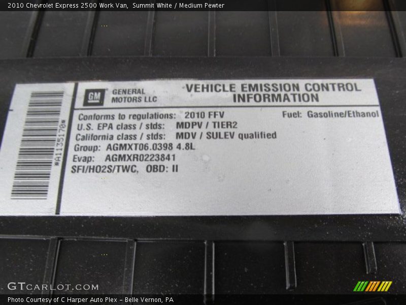 Summit White / Medium Pewter 2010 Chevrolet Express 2500 Work Van