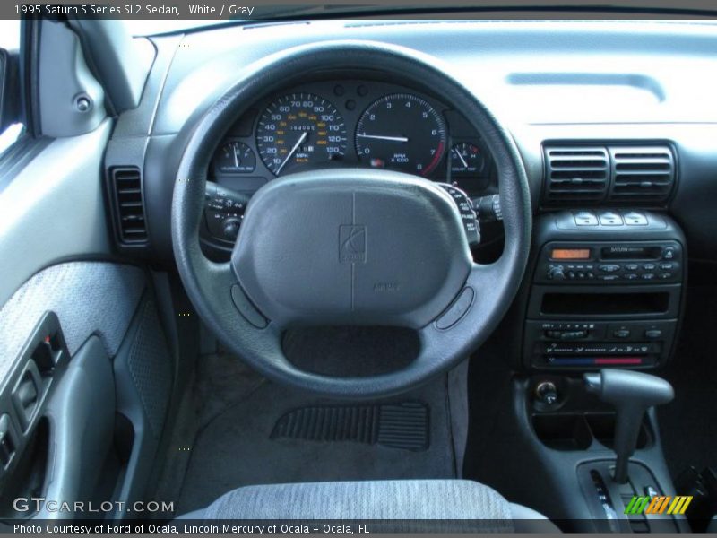 White / Gray 1995 Saturn S Series SL2 Sedan