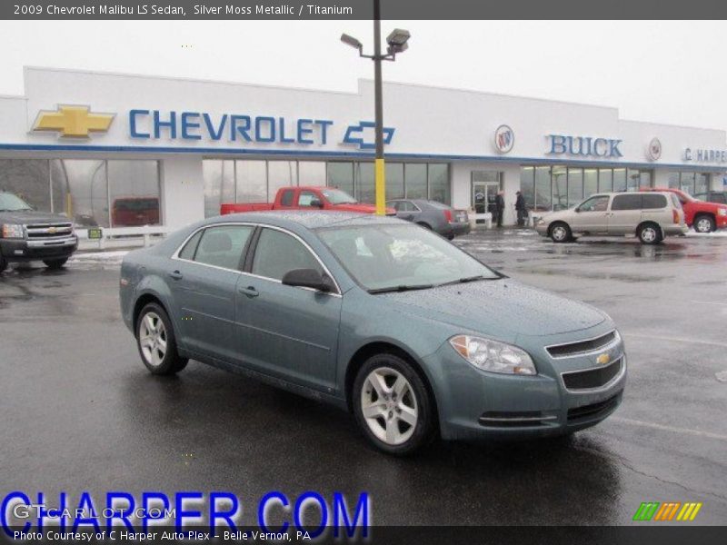 Silver Moss Metallic / Titanium 2009 Chevrolet Malibu LS Sedan