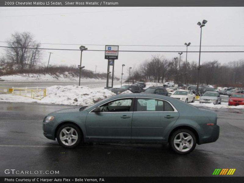 Silver Moss Metallic / Titanium 2009 Chevrolet Malibu LS Sedan