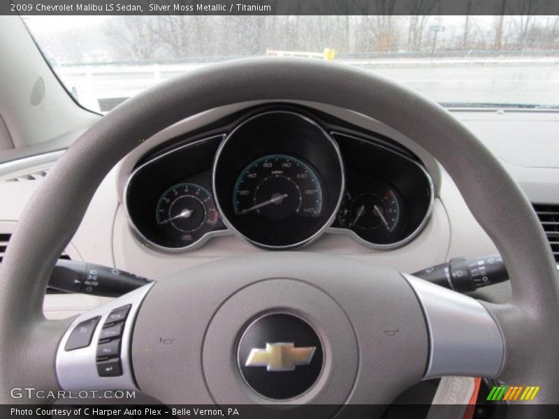 Silver Moss Metallic / Titanium 2009 Chevrolet Malibu LS Sedan