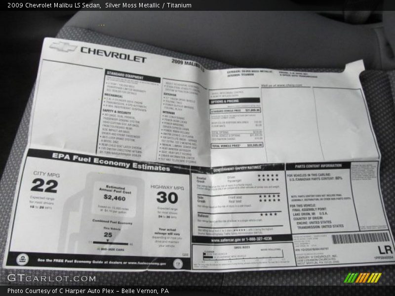 Silver Moss Metallic / Titanium 2009 Chevrolet Malibu LS Sedan