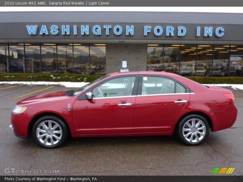 Sangria Red Metallic / Light Camel 2010 Lincoln MKZ AWD