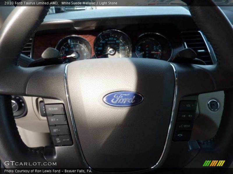 White Suede Metallic / Light Stone 2010 Ford Taurus Limited AWD