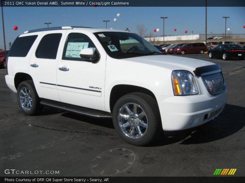 Summit White / Cocoa/Light Cashmere 2011 GMC Yukon Denali AWD