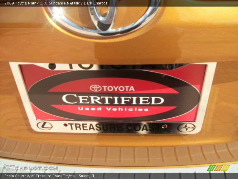 Sundance Metallic / Dark Charcoal 2009 Toyota Matrix 1.8