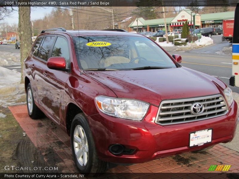 Salsa Red Pearl / Sand Beige 2008 Toyota Highlander 4WD
