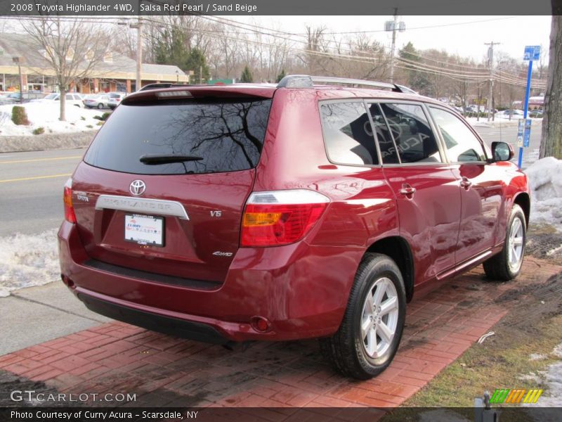 Salsa Red Pearl / Sand Beige 2008 Toyota Highlander 4WD