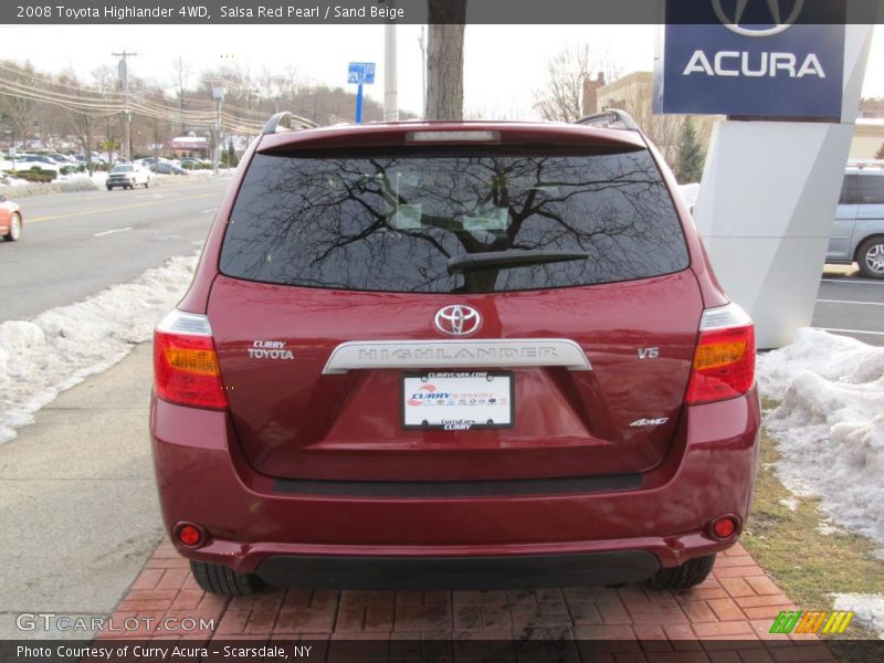 Salsa Red Pearl / Sand Beige 2008 Toyota Highlander 4WD