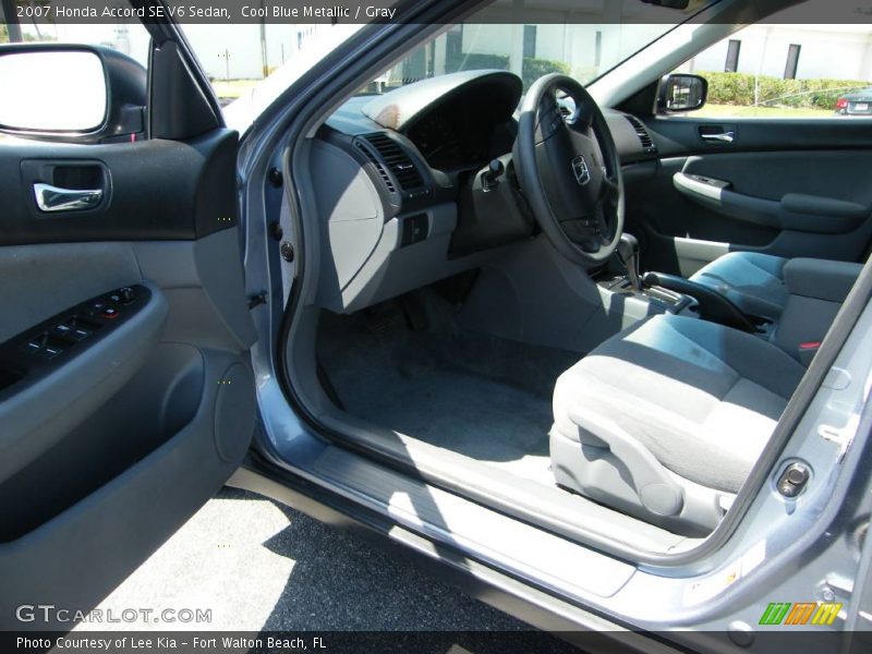 Cool Blue Metallic / Gray 2007 Honda Accord SE V6 Sedan