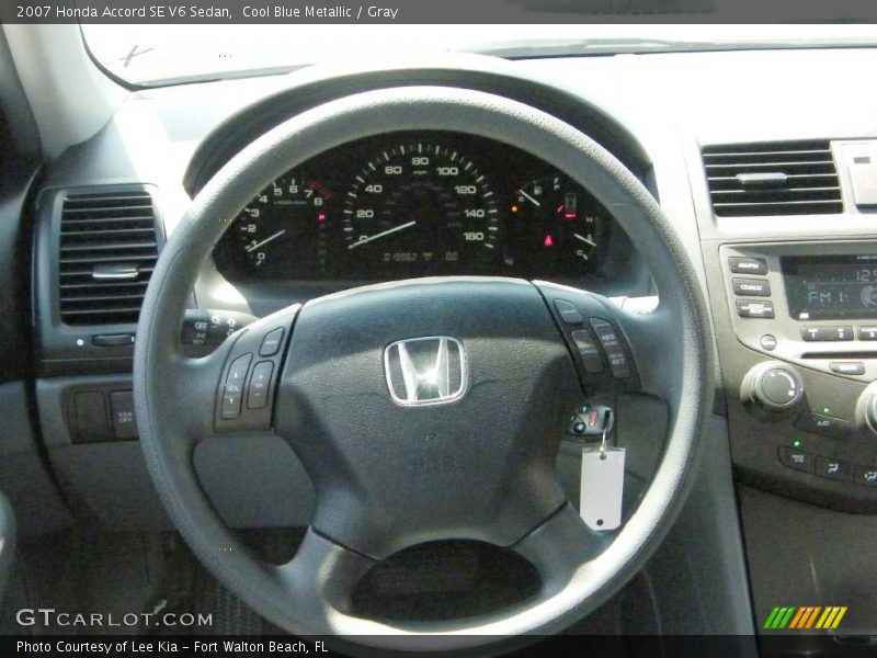 Cool Blue Metallic / Gray 2007 Honda Accord SE V6 Sedan