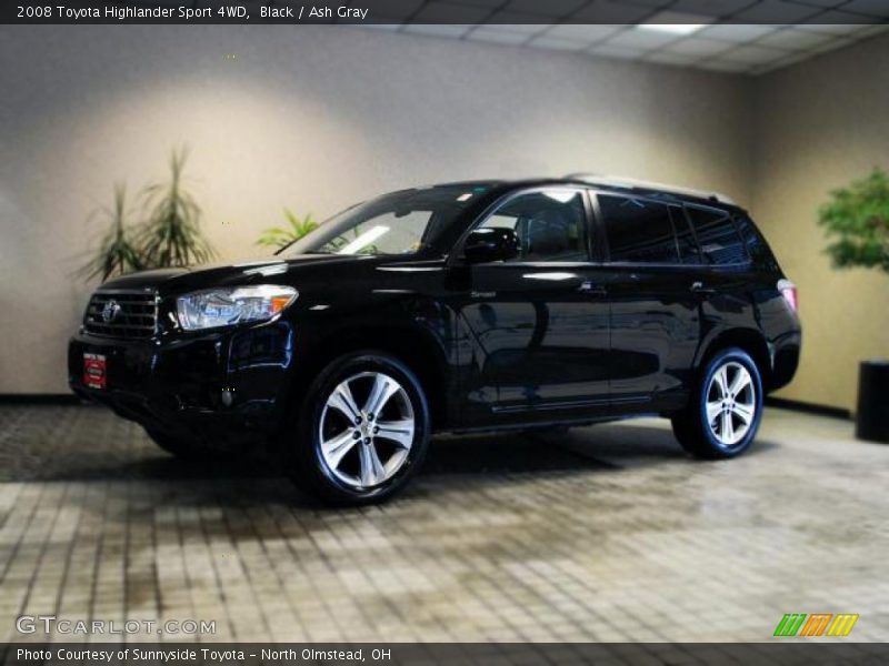 Black / Ash Gray 2008 Toyota Highlander Sport 4WD