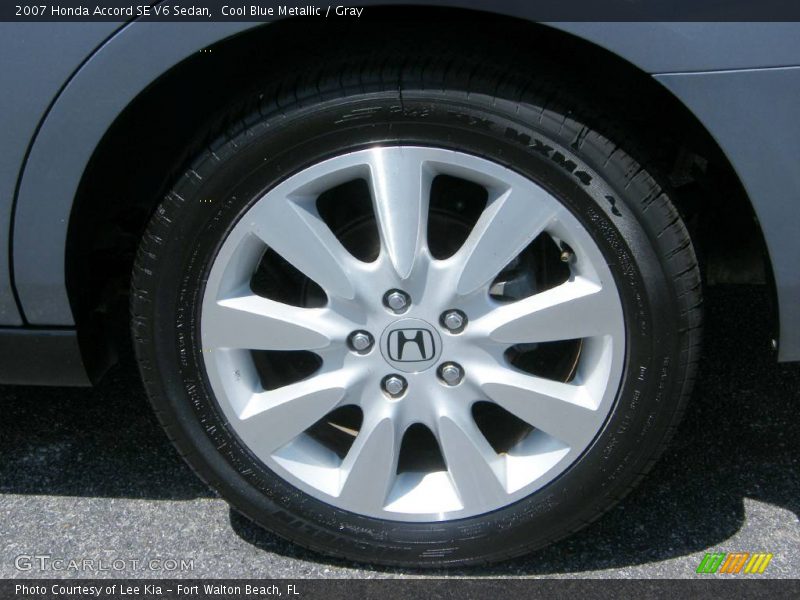 Cool Blue Metallic / Gray 2007 Honda Accord SE V6 Sedan
