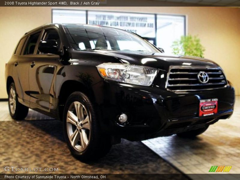 Black / Ash Gray 2008 Toyota Highlander Sport 4WD
