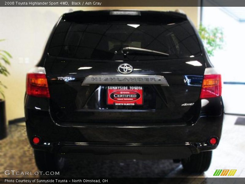 Black / Ash Gray 2008 Toyota Highlander Sport 4WD