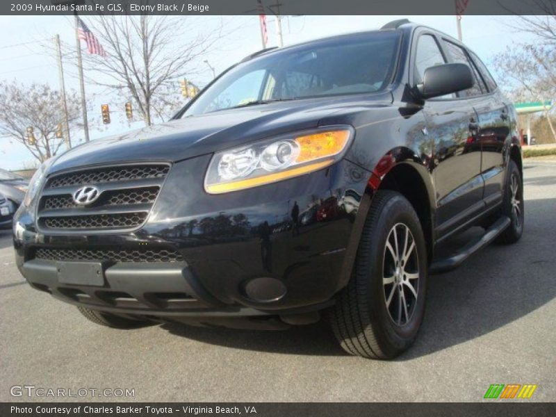 Ebony Black / Beige 2009 Hyundai Santa Fe GLS