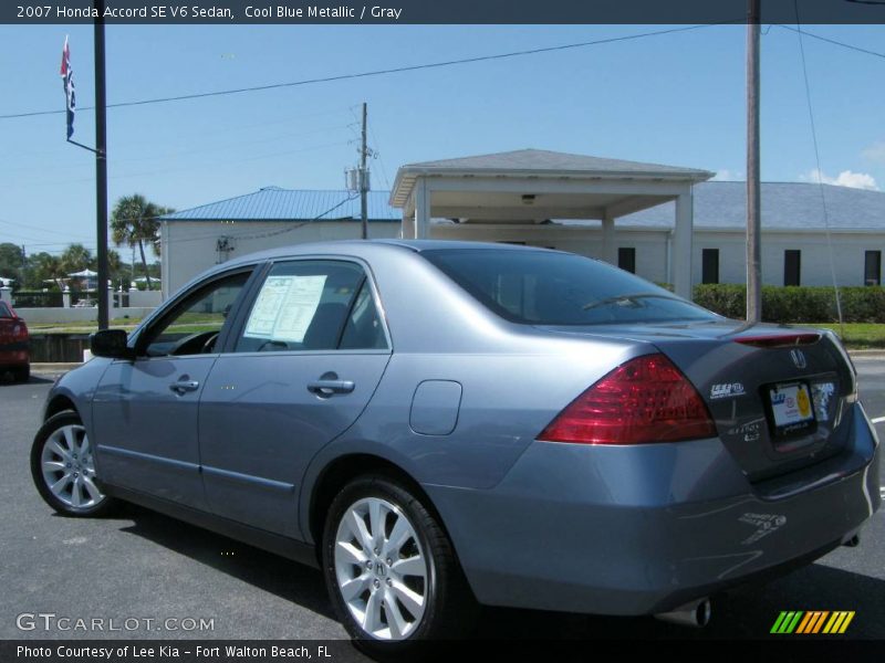 Cool Blue Metallic / Gray 2007 Honda Accord SE V6 Sedan