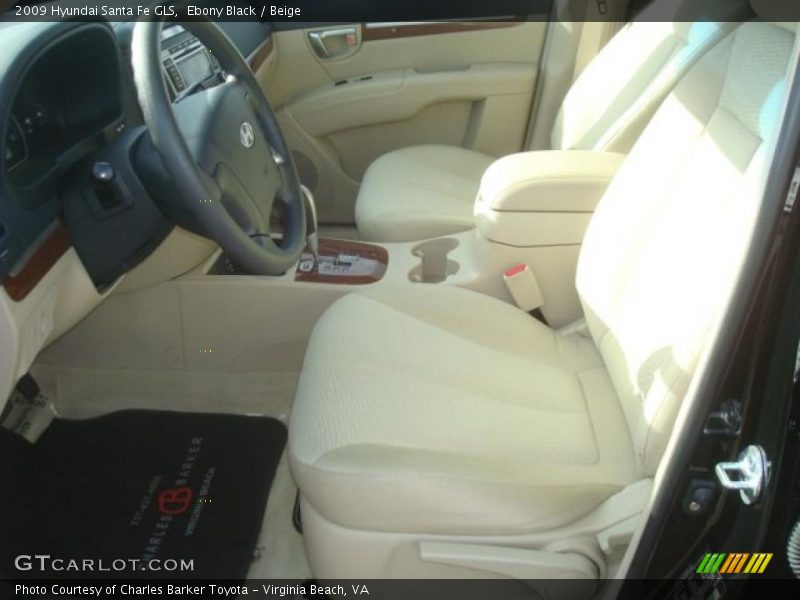 Ebony Black / Beige 2009 Hyundai Santa Fe GLS