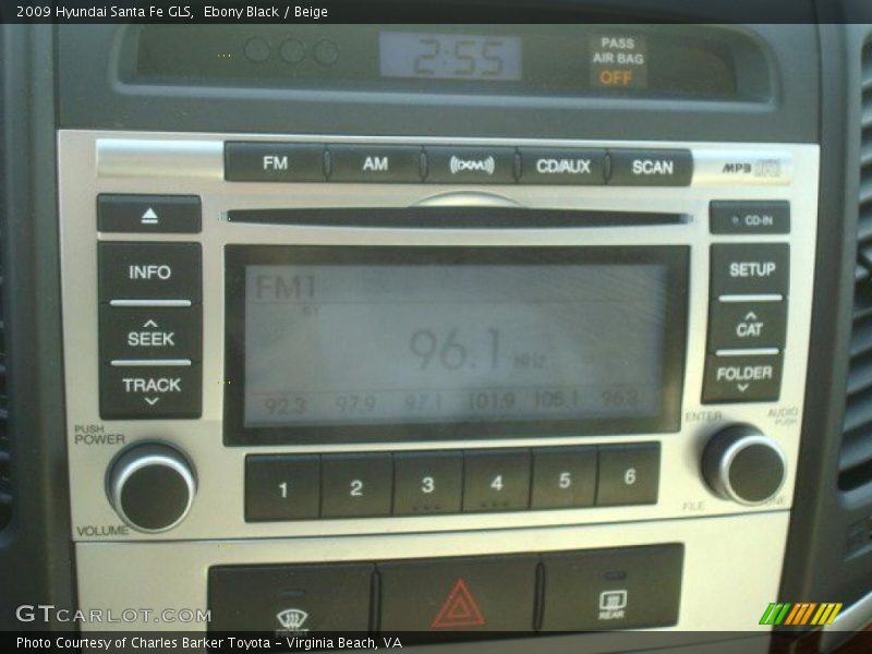 Ebony Black / Beige 2009 Hyundai Santa Fe GLS
