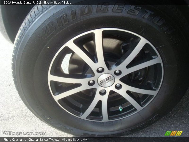 Ebony Black / Beige 2009 Hyundai Santa Fe GLS