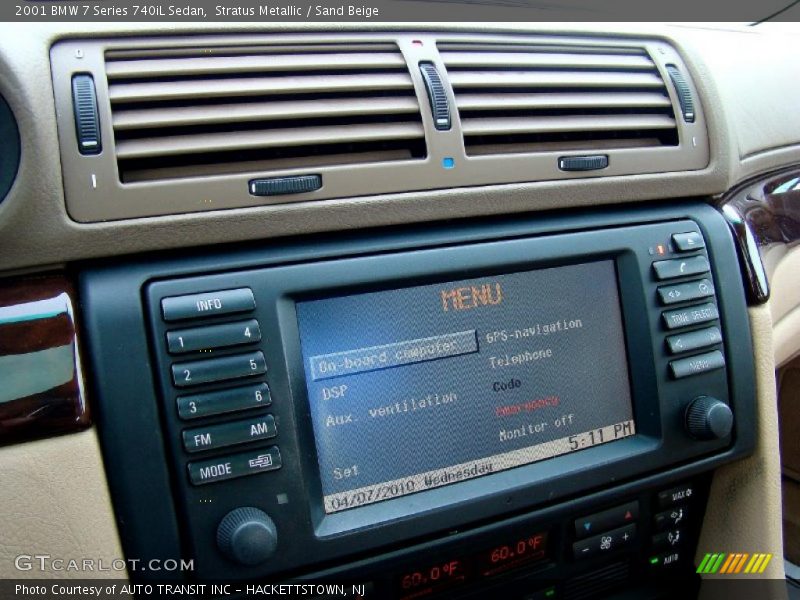 Stratus Metallic / Sand Beige 2001 BMW 7 Series 740iL Sedan