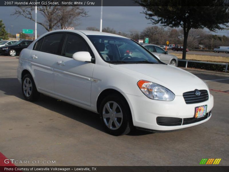 Nordic White / Gray 2007 Hyundai Accent GLS Sedan