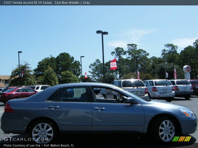 Cool Blue Metallic / Gray 2007 Honda Accord SE V6 Sedan
