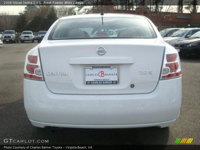 Fresh Powder White / Beige 2008 Nissan Sentra 2.0 S
