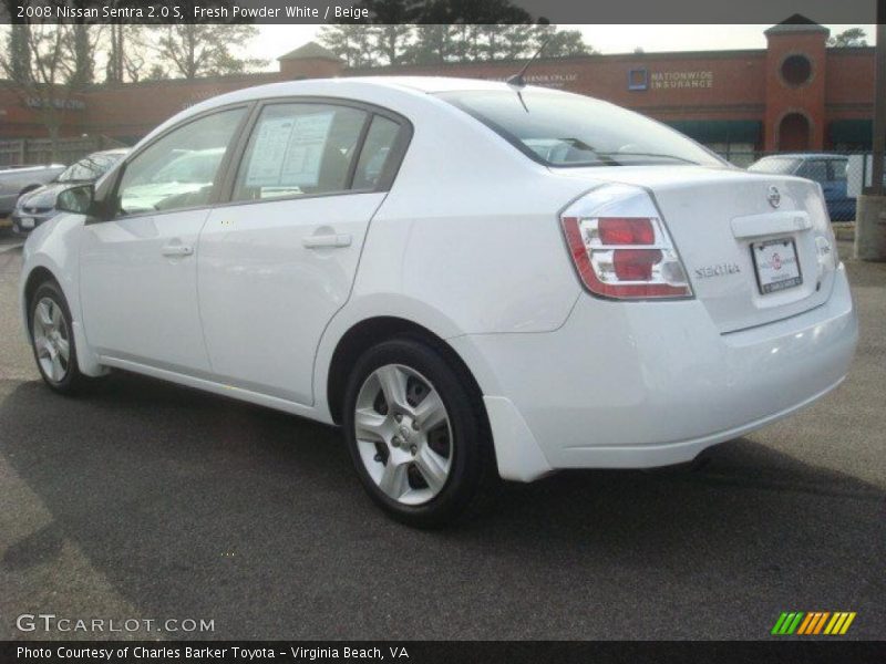 Fresh Powder White / Beige 2008 Nissan Sentra 2.0 S