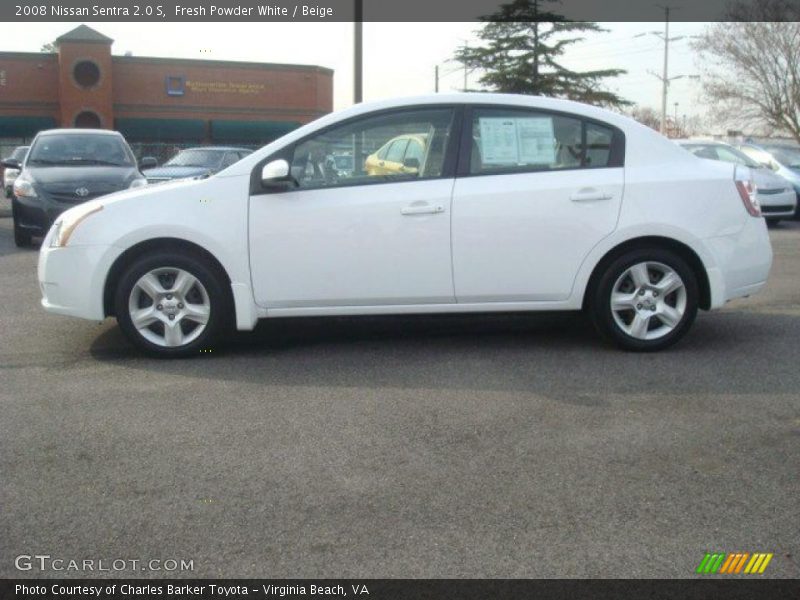 Fresh Powder White / Beige 2008 Nissan Sentra 2.0 S