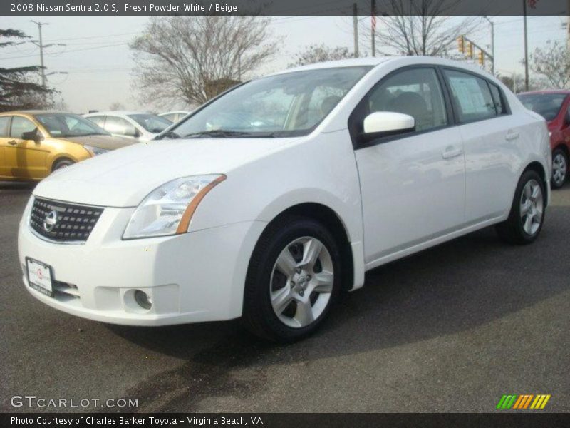 Fresh Powder White / Beige 2008 Nissan Sentra 2.0 S