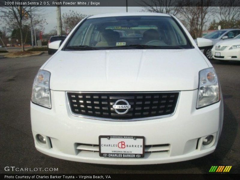Fresh Powder White / Beige 2008 Nissan Sentra 2.0 S