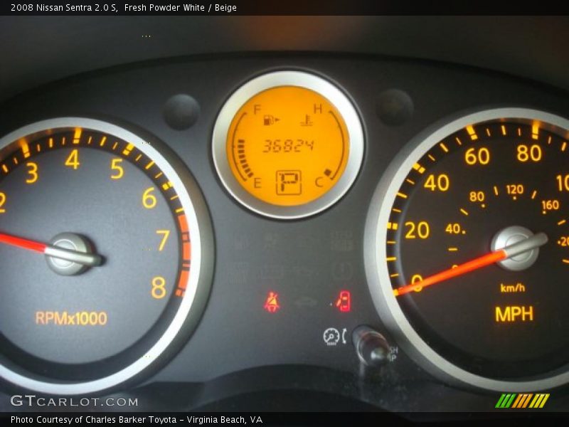 Fresh Powder White / Beige 2008 Nissan Sentra 2.0 S