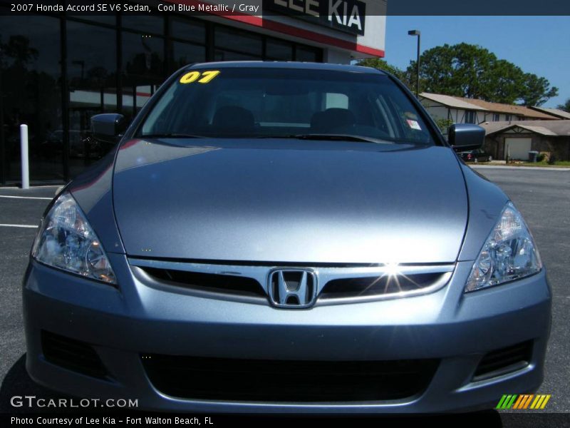 Cool Blue Metallic / Gray 2007 Honda Accord SE V6 Sedan