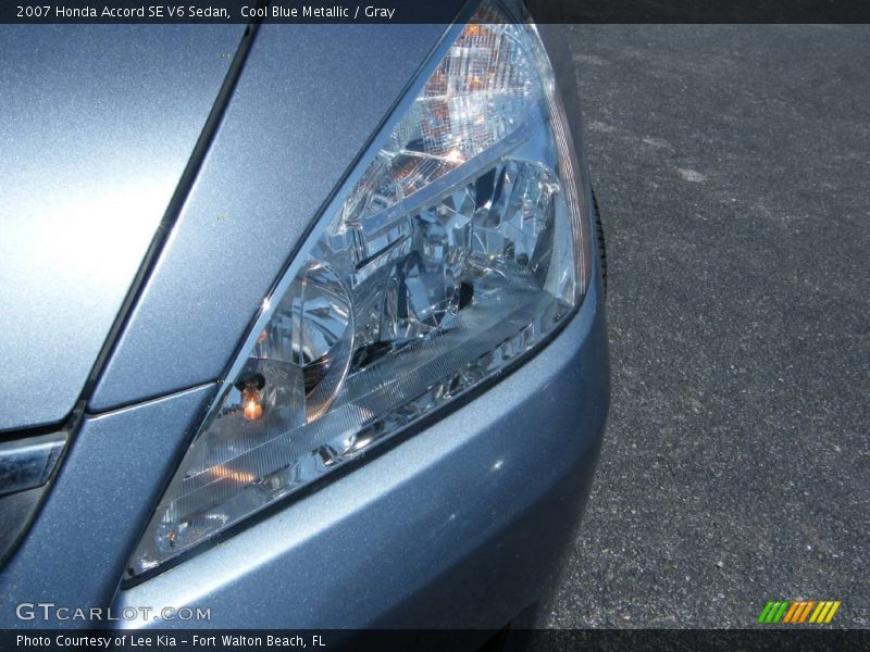 Cool Blue Metallic / Gray 2007 Honda Accord SE V6 Sedan