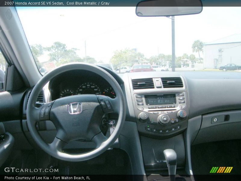 Cool Blue Metallic / Gray 2007 Honda Accord SE V6 Sedan