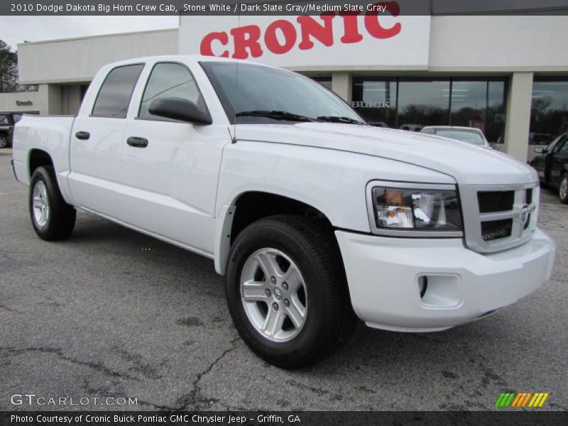 Stone White / Dark Slate Gray/Medium Slate Gray 2010 Dodge Dakota Big Horn Crew Cab